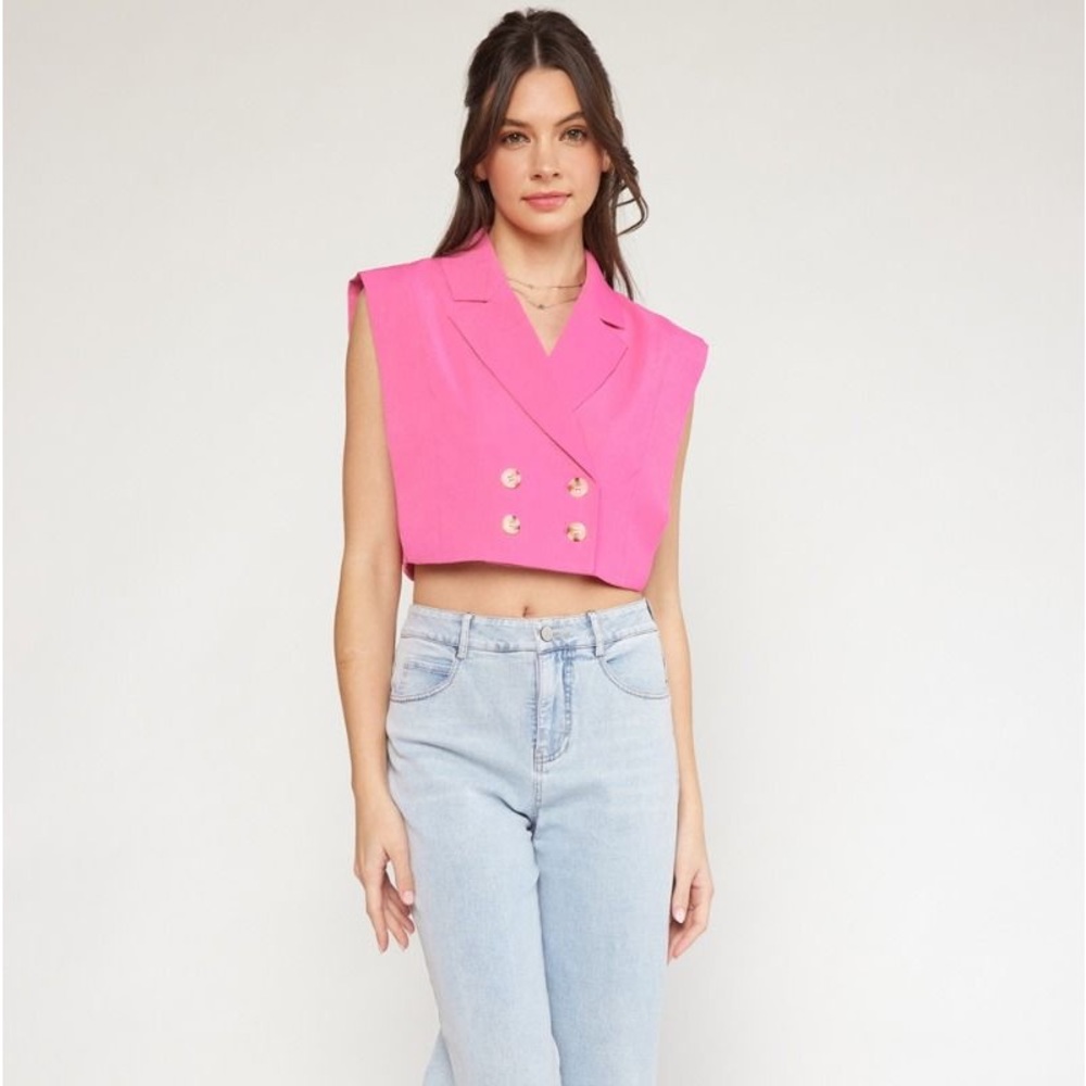 ๐Entro double breasted cropped vest ๐ - Picture 2 of 8